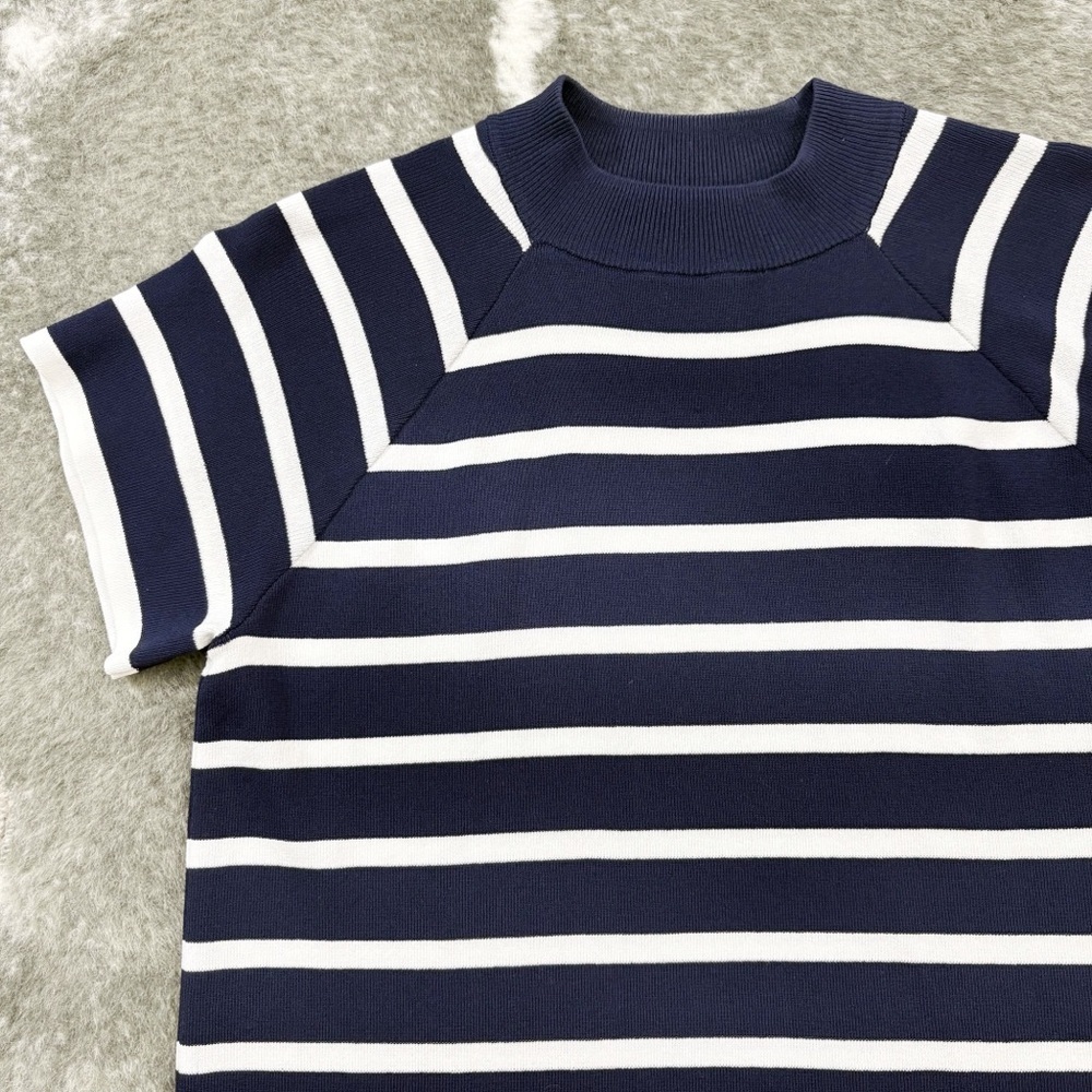 Ryegrass Striped Mock Neck Top - Picture 3 of 11